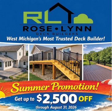 Rose Lynn Deck Builders August Promotion - Up to $2,500 off your deck