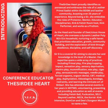 Portrait of TheSirDee Heart, a leather BDSM educator and kink community leader.
