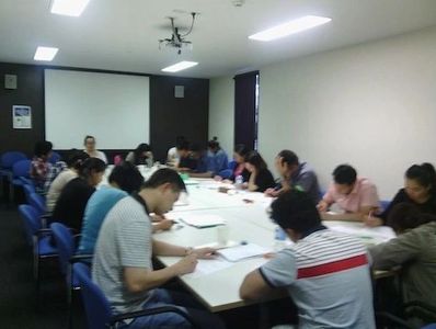 Medical students preparing for an O.E.T. Test