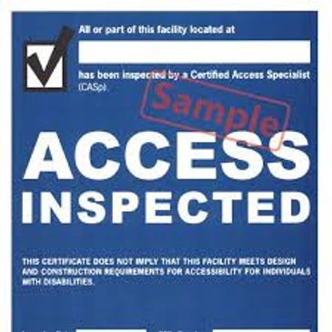 Sample Disabled Access inspection 
Certificate. Why hire a CASp?