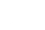 Minimalist white logo with abstract shapes on black background.