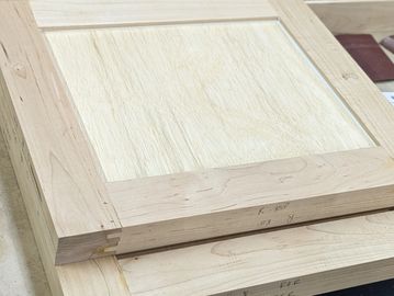 Milled maple door frame with plywood center panel