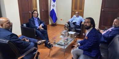 President and Director of PZL with Minister of Presidency Jose G Jaquez, and PZL representative in D