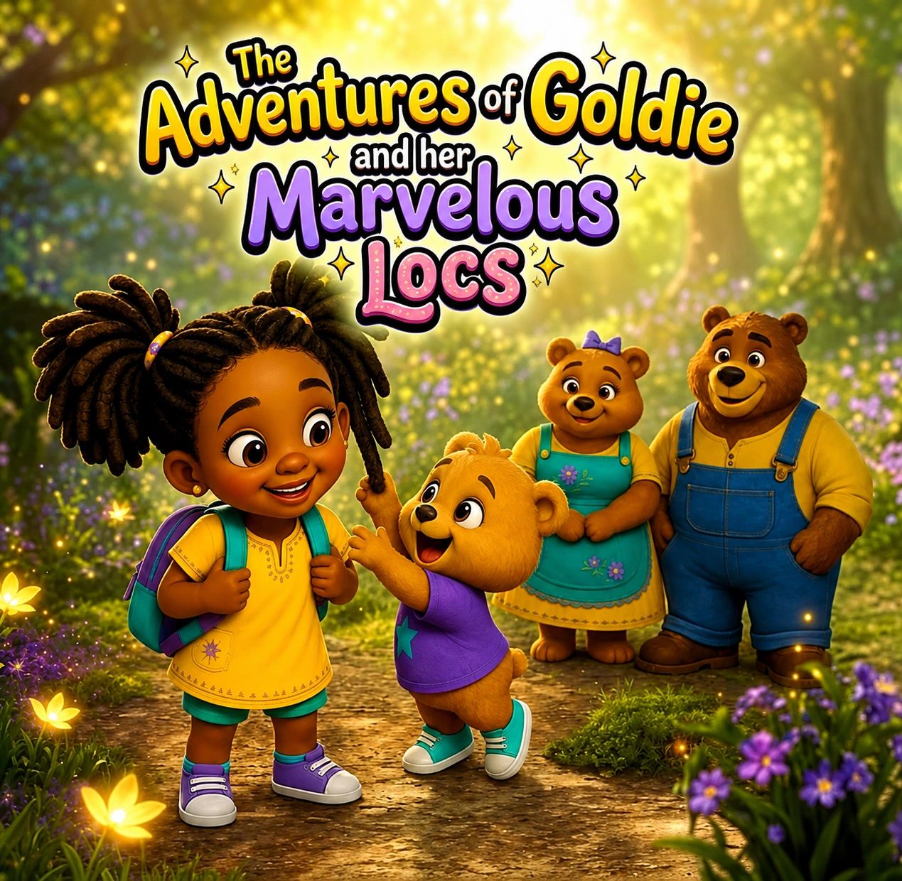 Animated characters from The Adventures of Goldie and her Marvelous Locs.