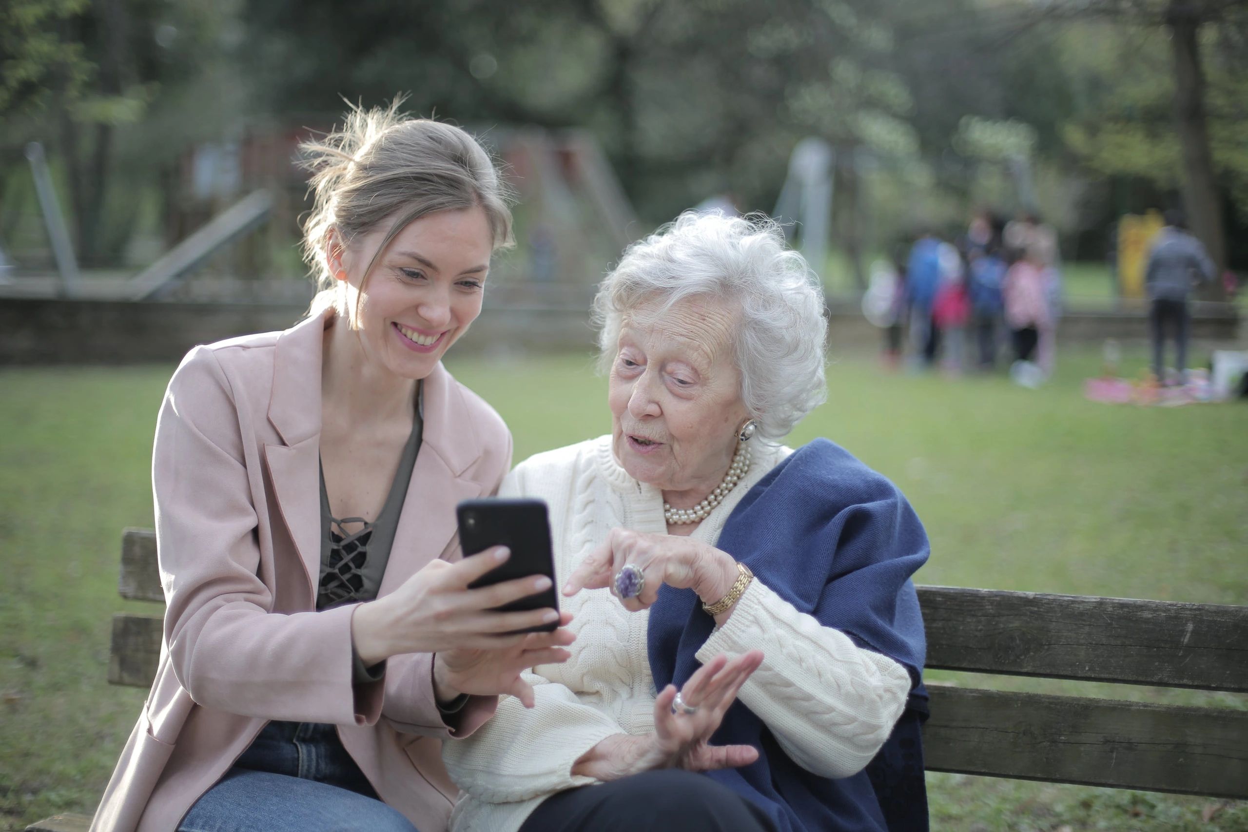 Granddaughter with grandmother