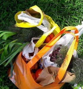 Eaters CSA bags ready for delivery.  