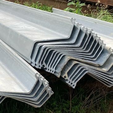 Construction steel sheets placed on a ground 