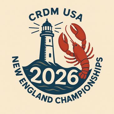 Logo for CRDM USA 2026 New England Championships with lighthouse and lobster.