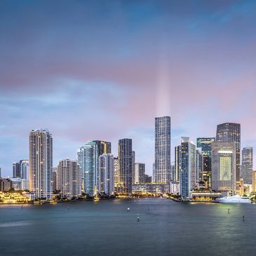 View of downtown Miami and Biscayne Bay