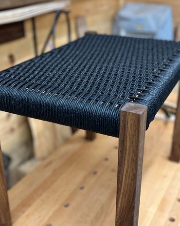Danish Stool with Black Danish Cord