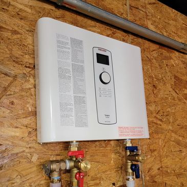Stiebel Eltron electric tankless water heater in a Norman business