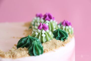 Southwest Sunset Cake with Buttercream Succulents