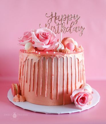 Glamorous Rose Gold Birthday Cake