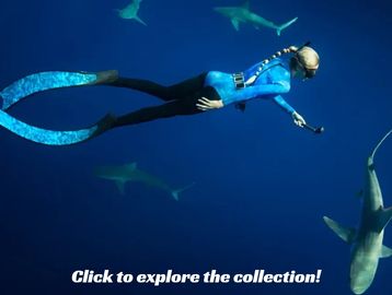 Water-inspired performance gear from Ocean Ramsey x XCEL, supporting shark and ocean conservation