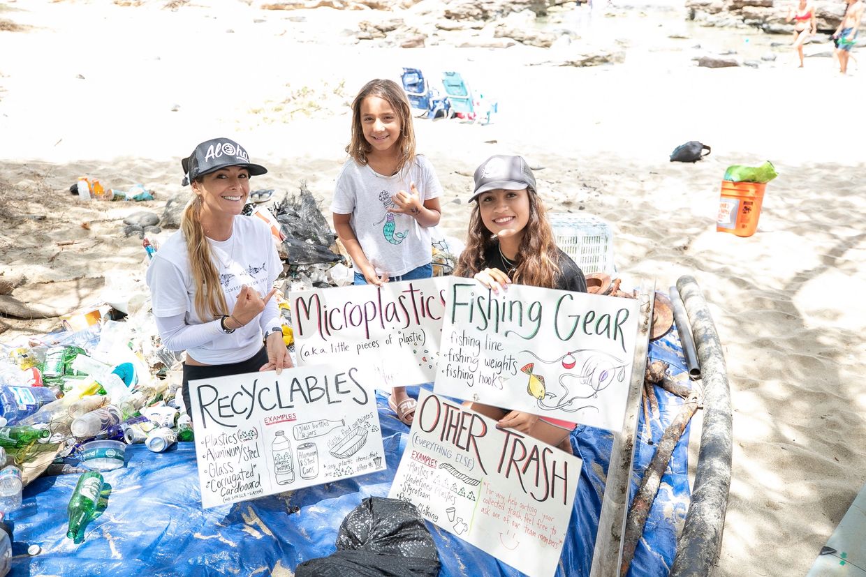 Ocean Ramsey and her team at one ocean conservation during reef and beach clean up