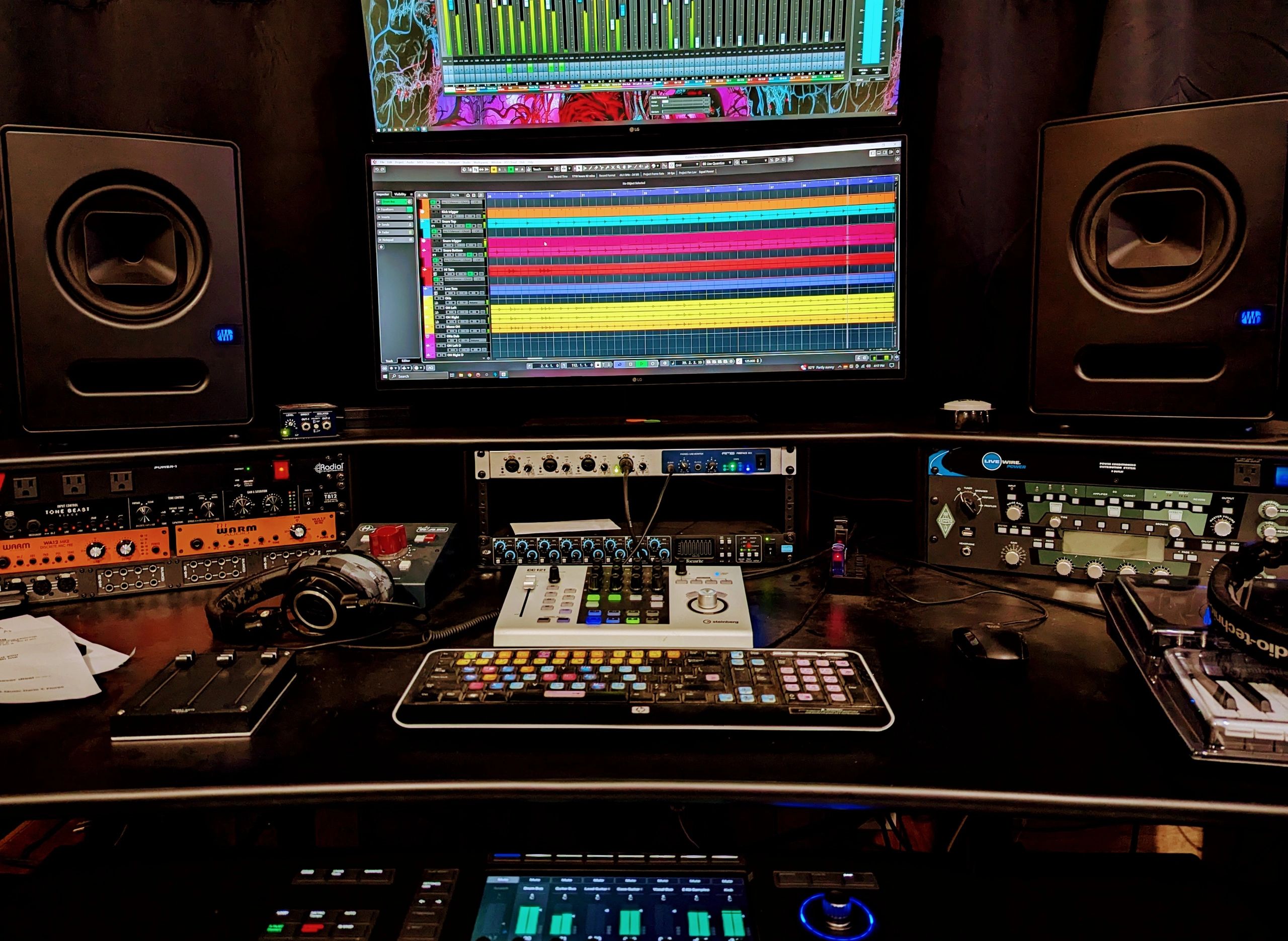 Recording studio interior for Basilisk Productions
