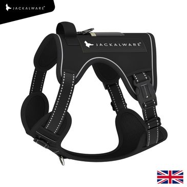 Black Jackalware comfort fit dog harness