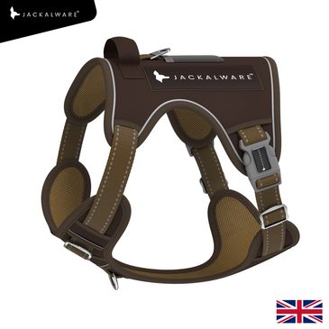 Brown Jackalware comfort fit dog harness