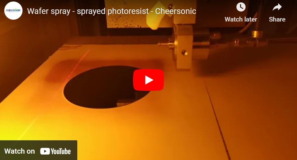 Ultrasonic spraying technology semiconductor wafer spray coat