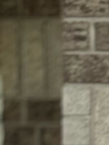 Family holding something in front of their house