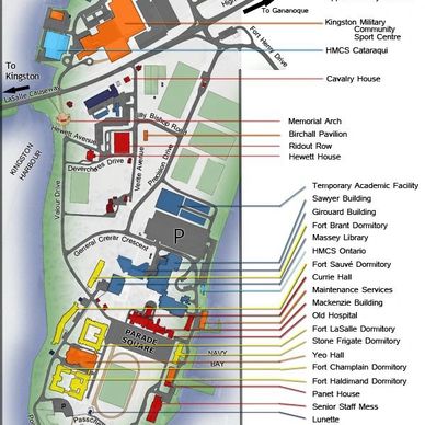 Candian Armed Forces Military Base Map at CFB Kingston