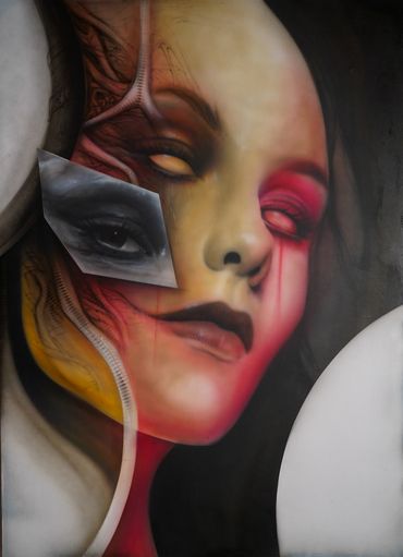 Red queen.
Airbrush paier auf holz.
110x80 cm.
Price .- 2000.