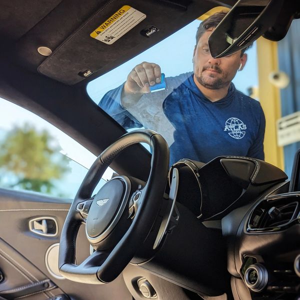 Rock Chip Repair on a Aston Martin Windshield