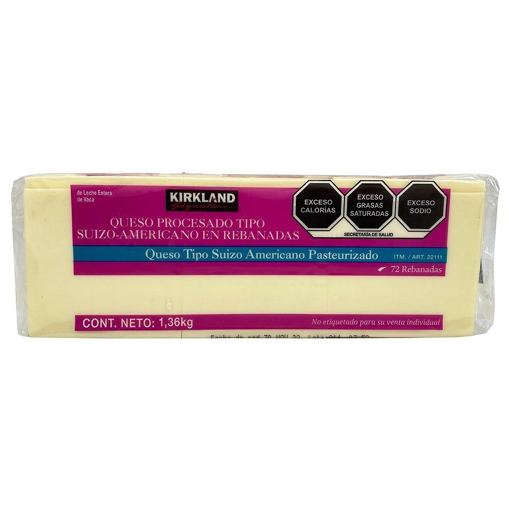 Queso suizo/americano Paquete 1.36 kg Kirkland Signature