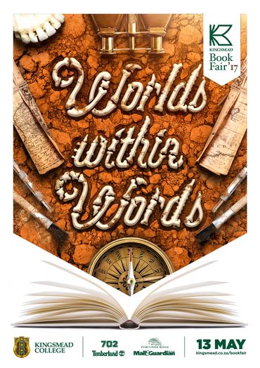 Promotional poster for Kingsmead Book Fair 2017 titled 'Worlds Within Words'.