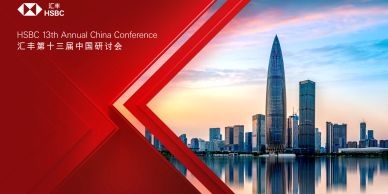 HSBC第十三届中国研讨会宣传图，深圳城市天际线。
