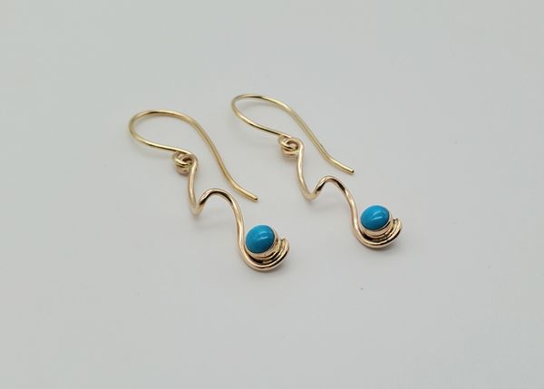 Gold and Turquoise Earrings