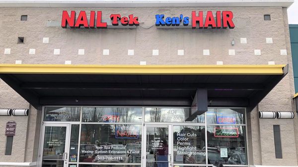 Elegant front view of our Portland nail and hair salon.