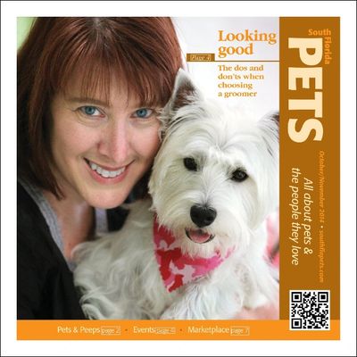 Tracy on the cover of South Florida Pets Magazine 
Pet Grooming in the Pines 
Hartsville, South Carolina 29550