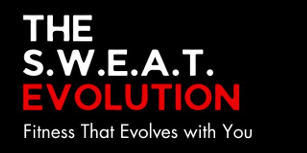 Logo for The S.W.E.A.T. Evolution fitness brand with bold text.
