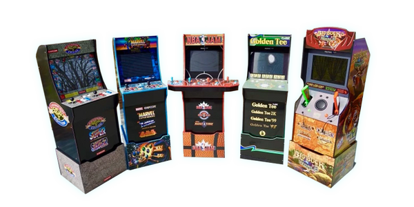 A picture of mobile arcades with different designs