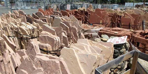 Full range of Arizona Flagstone carried at Johnson Rock's stone yard in Santa Rosa, California
