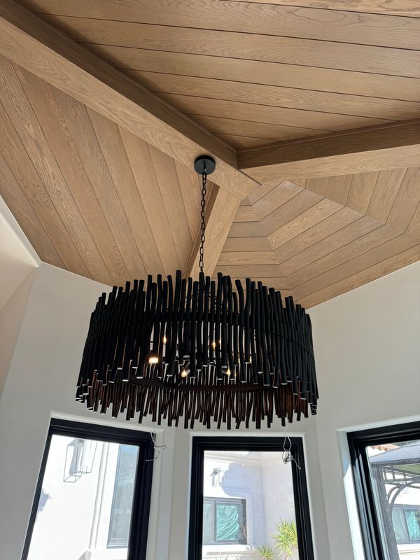 custom white oak wood ceiling