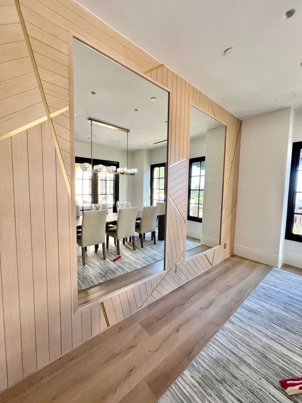 White Oak Wall Panel with Gold