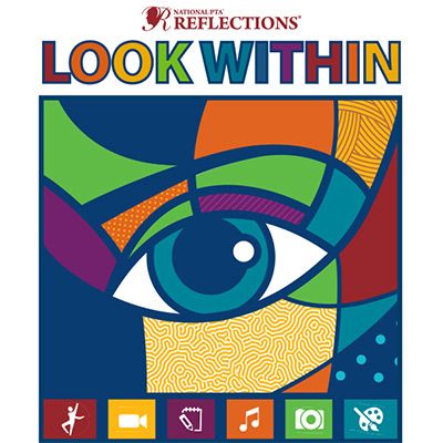 Colorful eye with "LOOK WITHIN" text and icons.