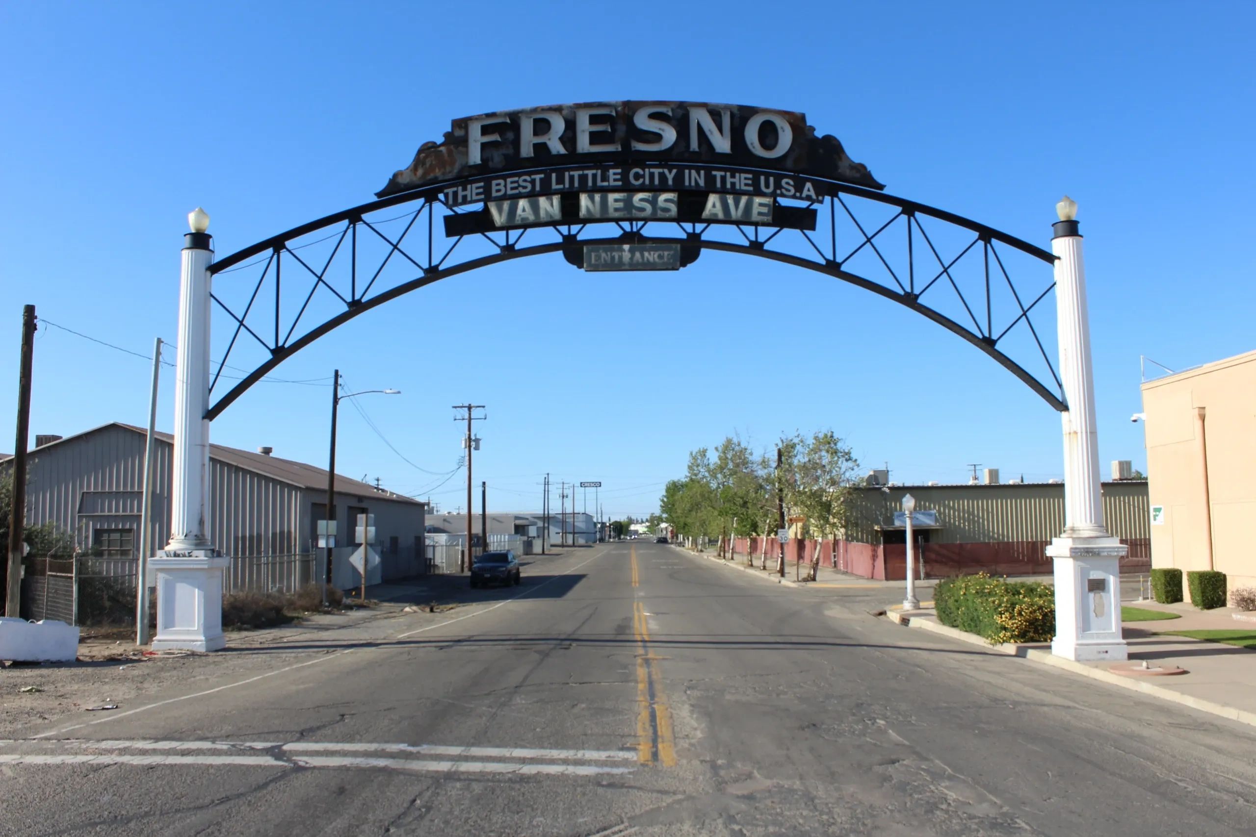 Entrance to the City of Fresno from Van Ness Avenue South end "Best Little City in the U.S.A."