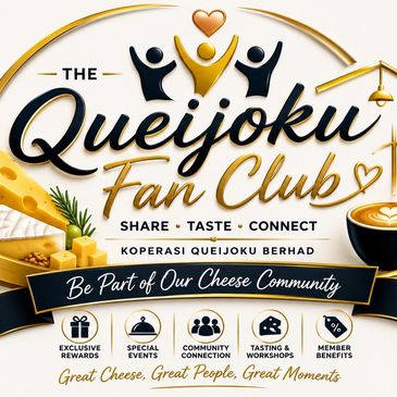 Queijoku Fan Club promoting cheese community and benefits.