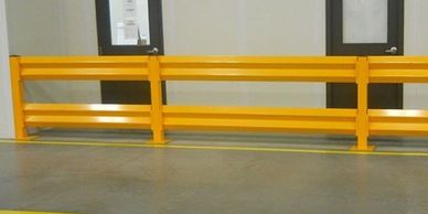 Houston Warehouse Striping and Crash Rail Installation