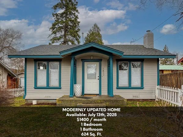 Charming updated 1-bedroom home with teal trim, available July 13, 2025 for $1400/month.