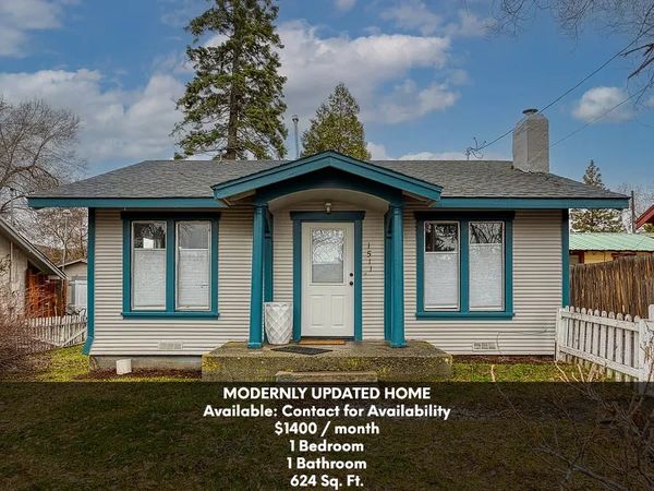 Charming updated 1-bedroom home with teal trim, available July 13, 2025 for $1400/month.