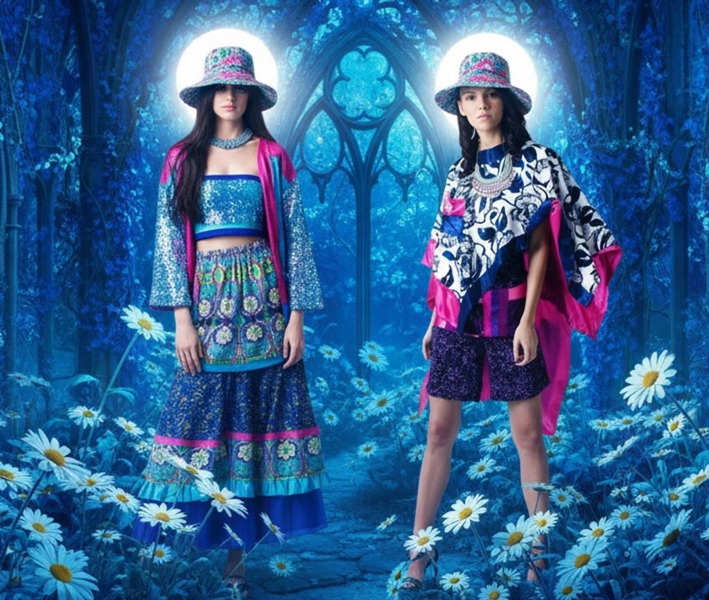 Blue Vines and Daisies Dance