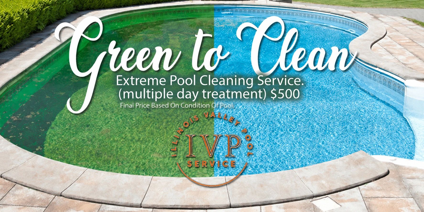 Weekly pool cleaning service by Illinois Valley Pool Service in Central Illinois