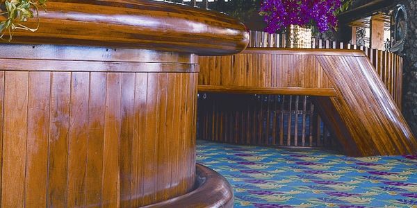 Island Exotic Woods used for Bars, Hostess Stations, Dining Tables and Entrances