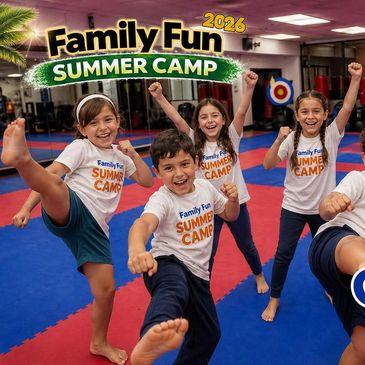 Kids enjoying martial arts at Family Fun Summer Camp 2026.