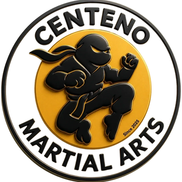 Logo of Centeno Martial Arts with a ninja in a fighting pose.