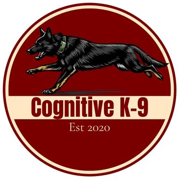 Logo of Cognitive K-9 with a running dog and establishment year.